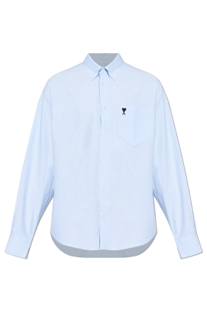 White Shirt with embroidered logo Ami Alexandre Mattiussi - Vitkac